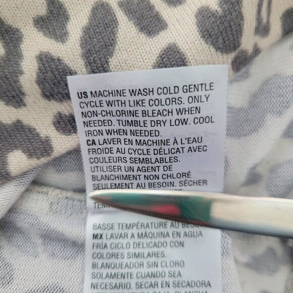 Jenni Intimates Leopard Print Knit Hoodie Womens Size XS Lightweight Soft Cozy - Picture 8 of 8